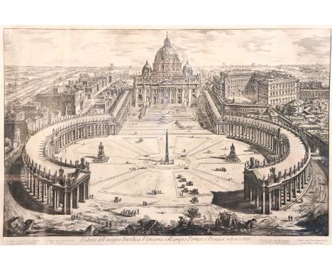 Rom - Vatikan und Petersplatz   um 1900 Veduta dell' insigne basilica Vaticana coll' anpio Portico, e piazza adjacente. Nachd