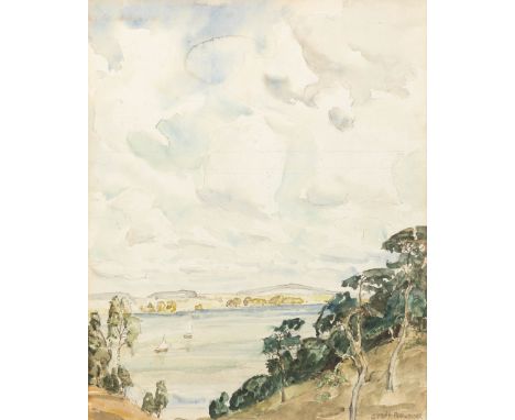 Lehmann-Fahrwasser, Georg (Danzig, Berlin 1887-1977) Havellandschaft  Sign. Aquarell über Kohlestift auf Papier, auf dünnen K