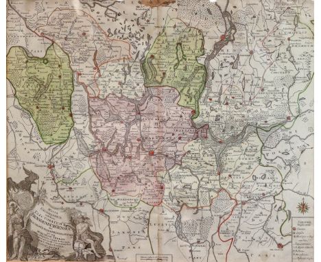 Brandenburg  um 1758 Mappa Geographica exhibens Electoratum Brandenburgensem... Kupferstich mit Grenz- und Flächenkolorit, hr