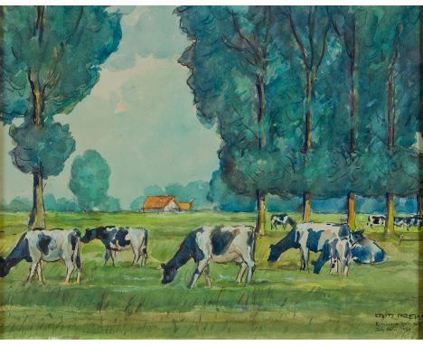 Preiss, Fritz (geb. 1883 Stettin, später Berlin) Kramnitzer Heide  Sign. u. dat. 30 VI 1929 u. betitelt. Aquarell. 40×50 cm. 