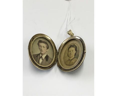 Victorian Black Enamel Gold & Seed Pearl Lockett
