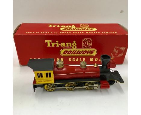 Vintage boxed Tri-ang railway R 358, old time locomotive Davy Crockett