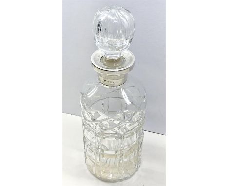 Hallmarked Silver Mounted Glass Decanter 