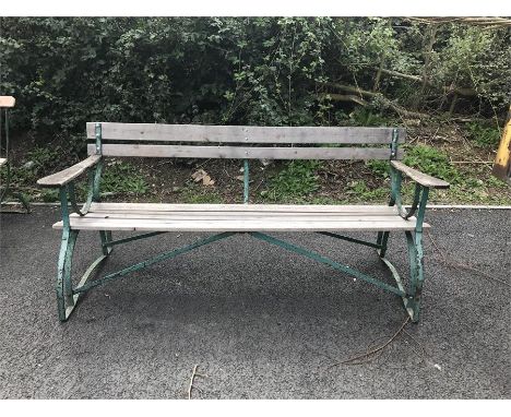 Wrought Iron Garden Bench, Approx measurements: Length 74 Inches, Depth 27 Inches, Height 32 Inches