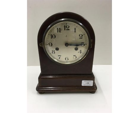 Mahogany 2 Keyhole Mantle Clock, includes Pendulum and key