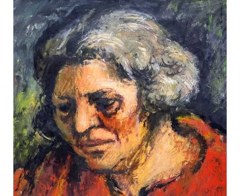 GEORGE CHAPMAN mixed media - head portrait of a lady, 38 x 42cms