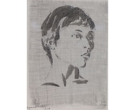 Sigmund Pollitzer (British, 1913-1982) Head of a boy, signed and dated 68, pen and wash, 41cm x 56cm

Born in London in 1913,