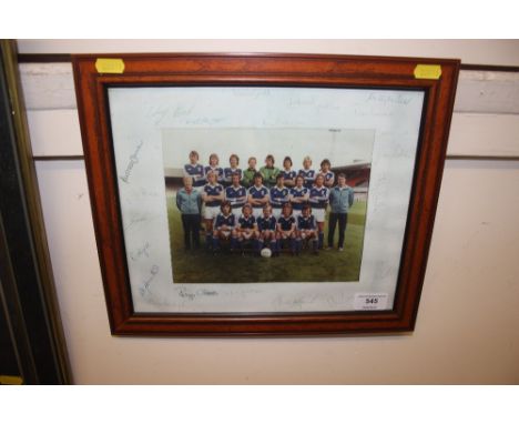A framed print depicting the Ipswich Town football team