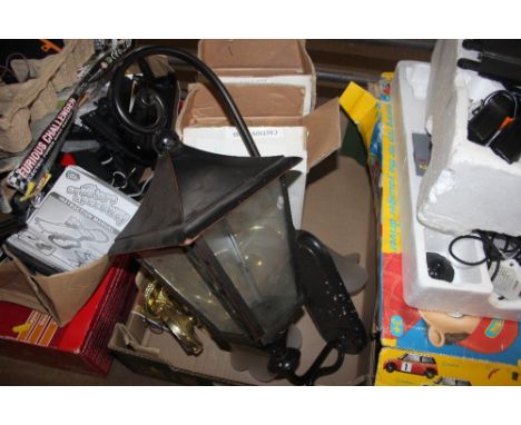 A box of various light fittings 