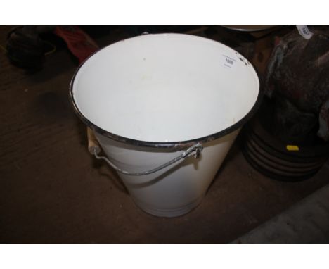 An enamel pail 