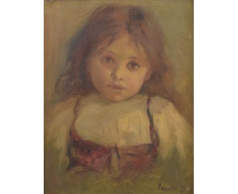 LAURA MUNTZ (1860-1930) Portrait of a young girl, oil on canvas, signed 15.75" x 12.25" (40 x 31cm)