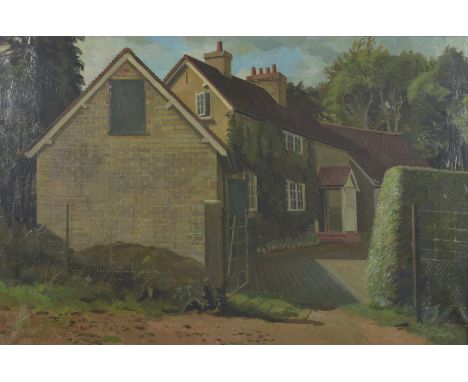 LIONEL ELLIS (1903-1988) Stable Yard, oil on canvas, signed, 20" x 30" (51cm x 76cm)