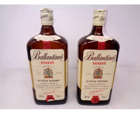 Two bottles of Ballantine's Finest Scotch Whisky (1 Litre).