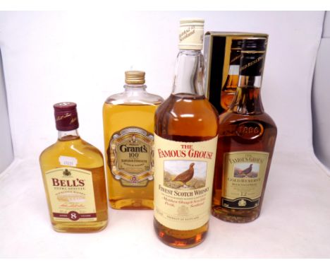 Four bottles of whisky including The Famous Grouse Gold Reserve Deluxe, aged 12 years (0.7 Litres, boxed), The Famous Grouse 