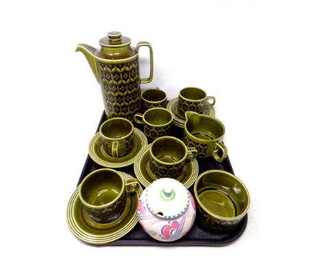 A Hornsea 15 piece coffee service together with a Poole lidded preserve pot.