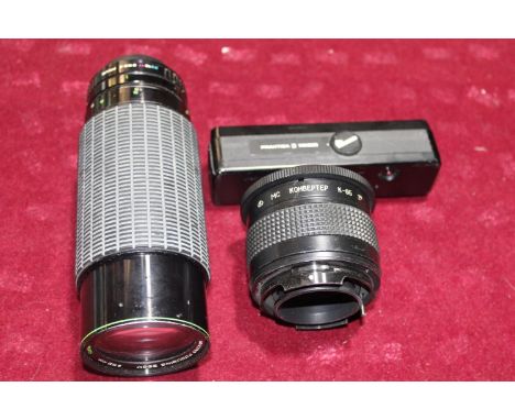 Two camera lenses &amp; a film winder 
