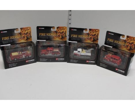 Five boxed Corgi Fire Heroes die-cast models 