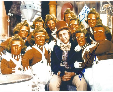 Willy Wonka and the Chocolate Factory multiple signed Oompa Loompas photo. Malcolm Dixon Albert Wilkinson signed authentic 10