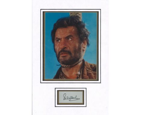 Eli Wallach signed autograph presentation as Tuco in Good the Bad and the Ugly. High quality professionally mounted 17 x 11 i