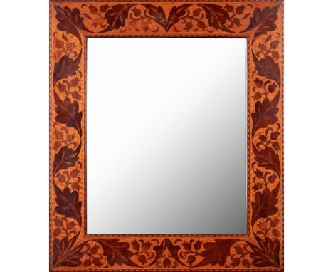 GEORGE WASHINGTON JACK (1855-1931) FOR MORRIS & CO. ARTS & CRAFTS MIRROR, CIRCA 1890 marquetry inlaid satinwood, with strut a