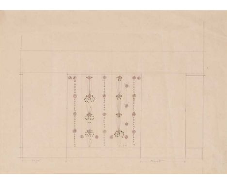 CHARLES RENNIE MACKINTOSH (1868-1928) DESIGN FOR STENCIL DECORATION FOR 14 KINGSBOROUGH GARDENS, 1901  pencil and watercolour