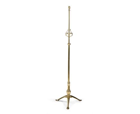 W.A.S. BENSON (1854-1924) ARTS & CRAFTS EXTENDING STANDARD LAMP, CIRCA 1900  brass   Dimensions:151.5cm high, 191.5cm high (e