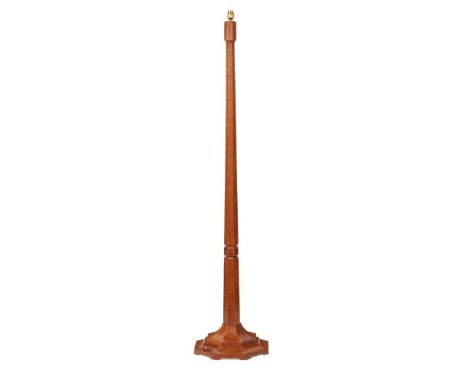 ROBERT ‘MOUSEMAN’ THOMPSON (1876-1955) STANDARD LAMP, 1960's oak, with carved mouse signatureDimensions:139cm high to fitting