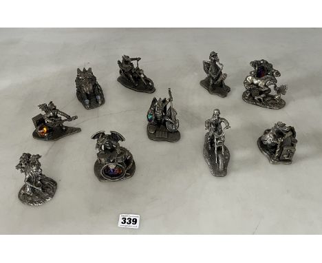 10 Myth &amp; Magic and Lord of the Rings metal figures - Lets Go Man, The Cool Dude, Hot Stuff, Out of Tune, The Way Out Dra