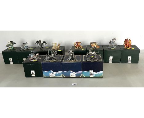 12 boxed Myth &amp; Magic figures - Desert Dragon, Mountain Dragon, Sapphire Dragon, Fire Dragon, Glacier Dragon, Ice Dragon,