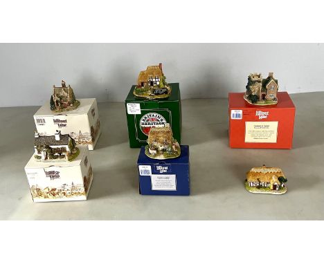 5 boxed Lilliput Lane Collectors Club Exclusives - Heavenlea Cottage, Arbury Lodge, Aberford Gate, Amberley Rose, Rose Cottag