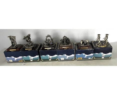 6 boxed Myth &amp; Magic figures - The Playful Dolphins, The Gates of Methtindour, The Astrologers, The Enchanted Dragon, The