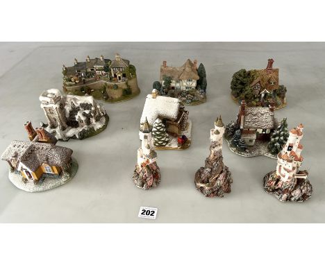 10 unboxed Lilliput Lane cottages - Kerry Lodge, Frosty Morning, St. Nicholas' Church, Christmas Sparkle, Shades of Summer, G