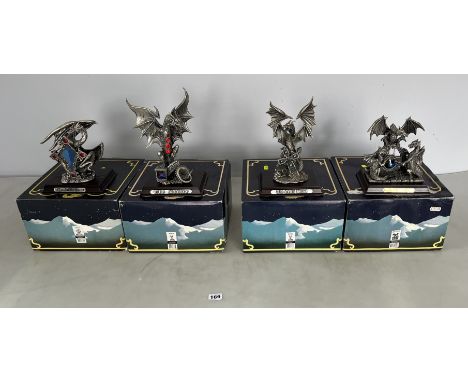 4 boxed Myth &amp; Magic figures - The Celtic Beast, The Sentry, The Gothic Cross and The Dragon's Gathering