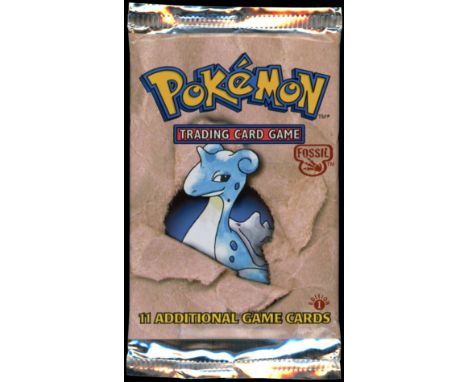 SGB report:This lot includes a heavy 1st Edition Fossil booster pack featuring the Lapras artwork, originating from the perso