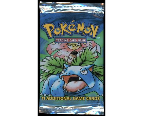 SGB report:&nbsp;This lot includes a heavy unlimited Base Set booster pack featuring the iconic Venusaur artwork, originating