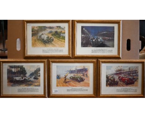 Seven framed Motor Prints - 'The Endless Quest for Speed', 23 x 30 cm (7) 