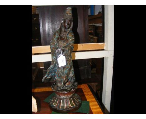 An antique bronze Cloisonne figure of immortal- 46cms highCONDITION REPORTBy our judgement, condition of lot is good.Notably 