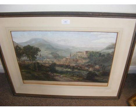 A 19th century engraving - panoramic print of Baden Baden - 38cm x 52cm 