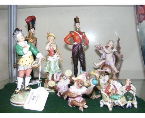 Selection of collectable continental ceramic figures 