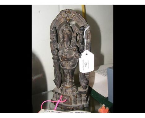 A bronze casting of Hindu God Ganesha - circa 1840 - 21cm high CONDITION REPORT.