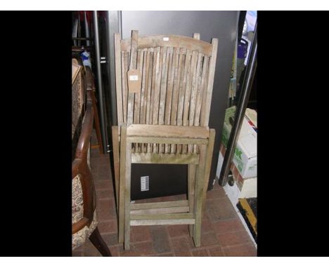 Two teak folding garden chairs 