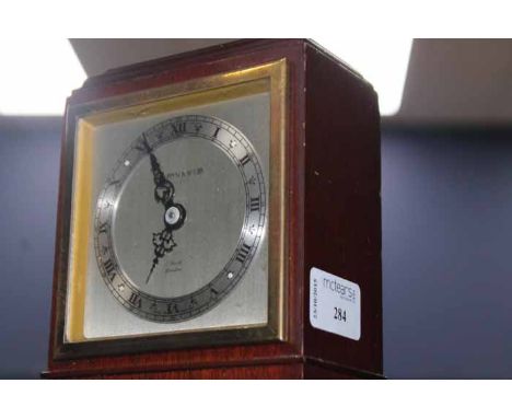 MAPPIN & WEBB MAHOGANY CASED MANTEL CLOCK
with Roman numeral dial, Enfield movement, 16cm high