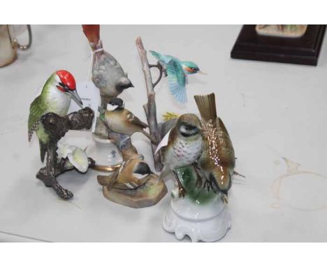 FIVE CERAMIC BIRD FIGURES