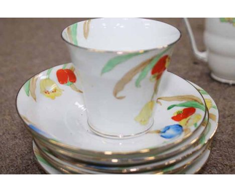 ATTRACTIVE TAYLOR & KENT COFFEE SERVICE
hand-painted with floral designs; together with Radfords 'Idyll' tea set, pat. no. 62