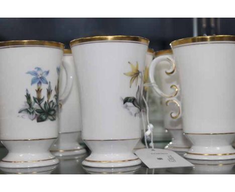 SET OF EIGHT ROYAL WORCESTER COFFEE CUPS 
with eight saucers