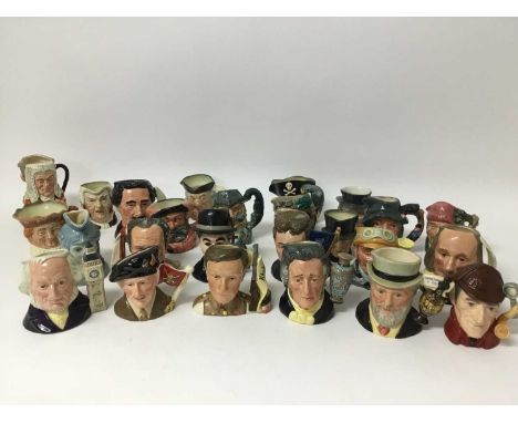 Group of twenty five Royal Doulton Character jugs- John Doulton D6656, Sir Henry Doulton D6703, Sir Henry Doulton D7057, Mich