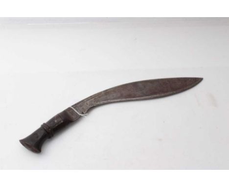 Gurkha Kukri with steel blade, marked DHWI G II, also marked with broad arrow and dated 1919, sharpened for active service, n