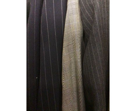 Gentlemen's Vintage pinstripe suits by Gieves and Hawkes x4 plus a Prince of Wales check suit by Chester Barrie.Condition rep