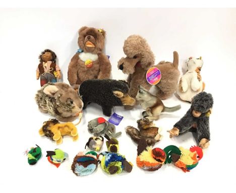 Selection of Steiff Soft Toys including Monkey, Lion, Kangaroo, Rabbit, Wild Boar, Birds etc.Condition report: Dog, bear, rab