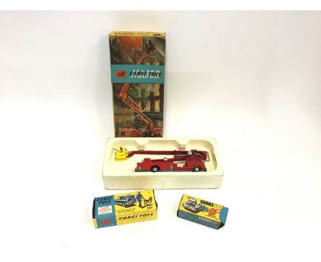 Corgi cars including Simon Snorkle fire engine in original box No 1127, MGC GT. No 345, BMC Mini Police van No 448